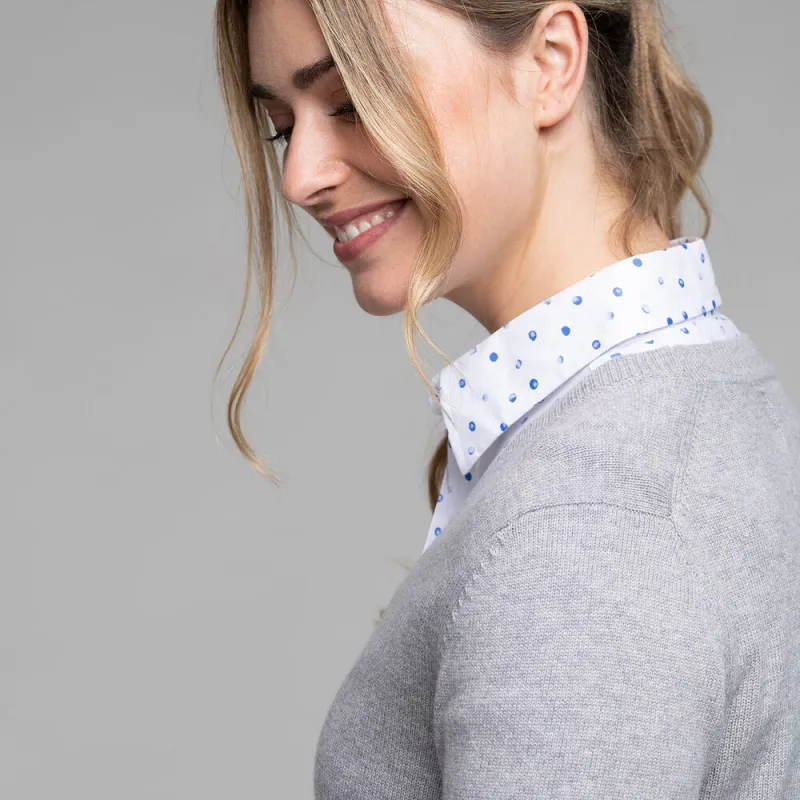 Schoffel Womens Merino V Neck Sweater Silver Grey-5